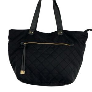 Olivia Joy Black Quilted fabric shoulder bag